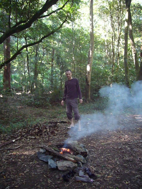 and the fire burning...